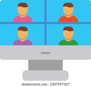 Online Meeting vector icon. Can be used for printing, mobile and web applications.