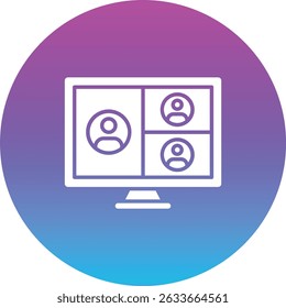 Ícone de vetor de Reunião Online. Pode ser usado para impressão, aplicativos móveis e da Web.