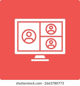 Online Meeting vector icon. Can be used for printing, mobile and web applications.
