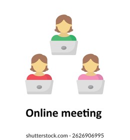 Icono de Vector de reunión en línea que puede modificarse o editarse fácilmente 

