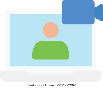 online meeting video vector flat illustration