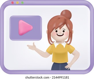 Online Meeting, Virtual Conference Video call, Briefing,Online course study. 3d vector cartoon people design.