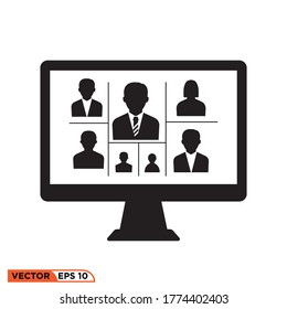  online meeting work form home icon design vector illustration 