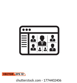  online meeting work form home icon design vector illustration 