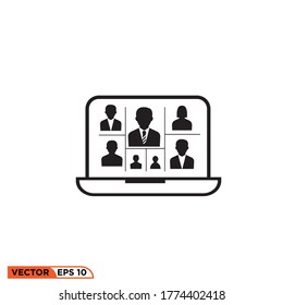  online meeting work form home icon design vector illustration 