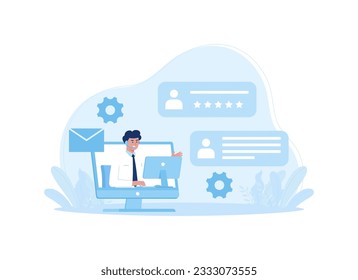 Online meetings trending concept flat illustration