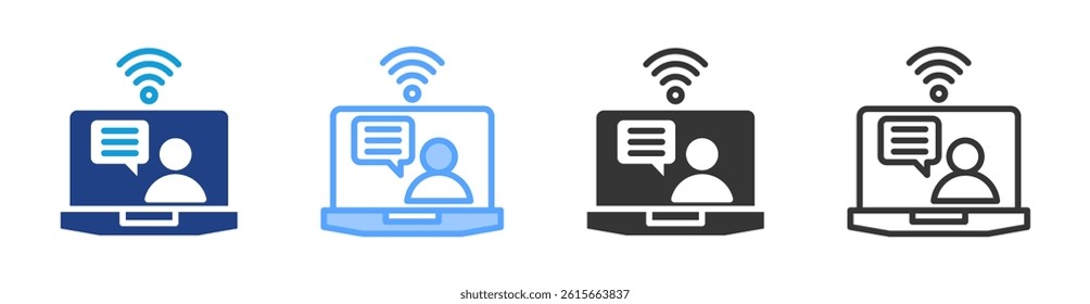Online Mentoring icon set multiple style collection