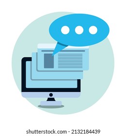 online message flat design template