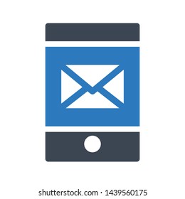 online message glyph color vector icon