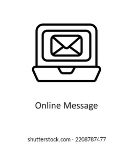 online message Outline Vector Icon Design illustration on White background. EPS 10 File