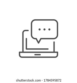 Online messaging line outline icon