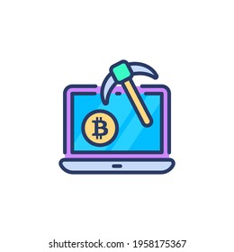 Online Mining icon in vector. Logotype