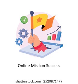Online Mission Success concepts style illustration. EPS 10 File