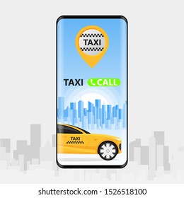 Online mobile application order taxi service Illustration Vector