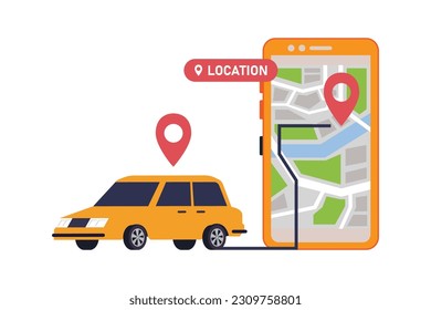 Online mobile application order taxi service 2d vector illustration concept for banner, website, illustration, landing page, flyer, etc.