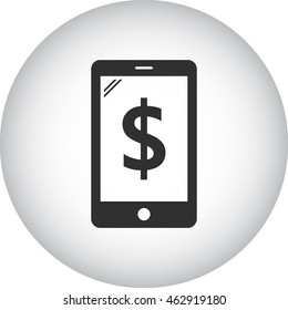 Online mobile bank sign simple icon on background