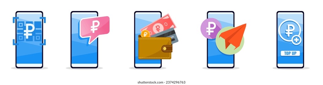 Online Mobile Banking with Russian Ruble on Phone