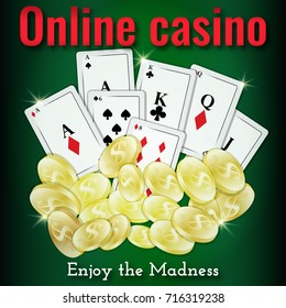 Online mobile casino background. Poker app online.  Elements for gambling