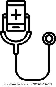 Online Mobile checkup Vector Line Icon Design
