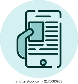 Online mobile education, illustration, vector on a white background.