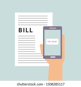 Online mobile payment vector flat design