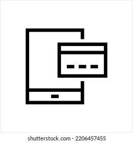 Online mobile payment vector outline icon symbol design