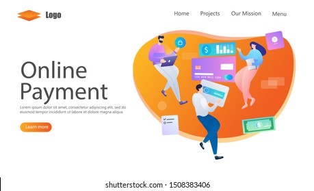 Online and Mobile Payments Vector Illustration Concept, Suitable for web landing page, ui, mobile app, editorial design, flyer, banner, and other related occasion