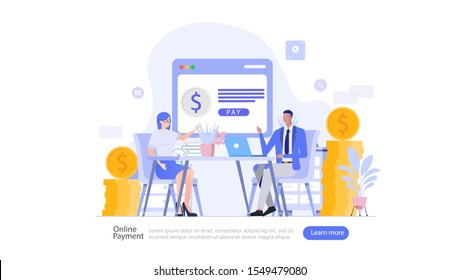 Online and Mobile Payments Vector Illustration Concept , Suitable for web landing page, ui, mobile app, editorial design, flyer, banner, and other related occasion