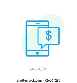 Online mobile payout icon, Mobile pay icon