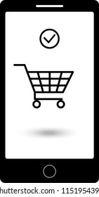 Online mobile shopping. Vector illustration