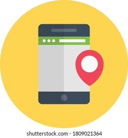 online mobile vector flat color icon