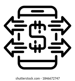 Online monetization icon. Outline online monetization vector icon for web design isolated on white background