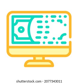 online money color icon vector. online money sign. isolated symbol illustration