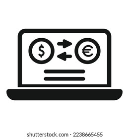 Icono de conversión de dinero en línea vector simple. Financiación bancaria. Empresarios
