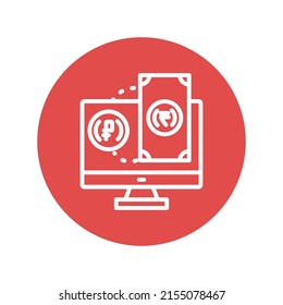 Online Money Exchange Vector icon which is suitable for commercial work and easily modify or edit it

