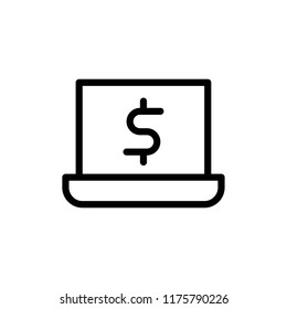 vector de icono de dinero en línea