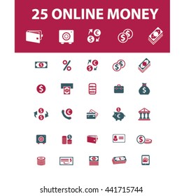 Symbole für Online-Geld
