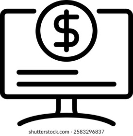 online money line icon illustration vector