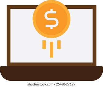 Online Geld Zahlung Symbol Vektor Flache Illustration
