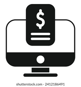 Icono de soporte de dinero en línea vector simple. Subvención para casos de pandemia. Ayuda del presupuesto federal