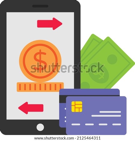 Online Money Transfer App Concept, Pear to Pear Transaction Vector Icon Design, Business Finance Symbol, Treasury and Capital Budget Sign, Financial Planning, Analysis and Control stock illustration