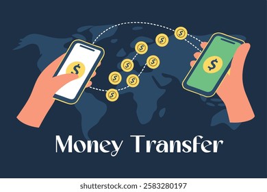 Online Money Transfer Digital Payment Illustration for Banking and Finance Free Download