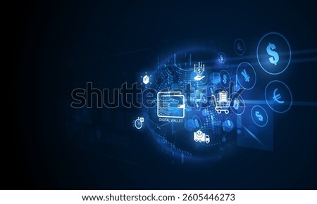 Online money transfer, Digital wallet payment concept, Businesswoman use internet banking money transaction. vector illustration 