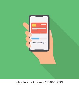 Online money transfer flat vector