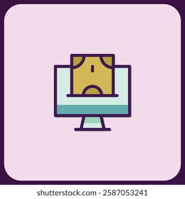 Online Money Transfer Icon: Secure Digital Payment Illustration