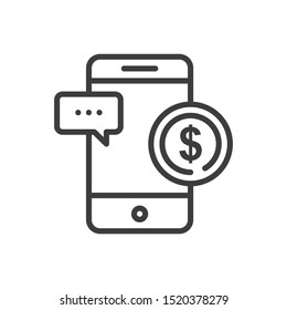 online money transfer vector outline icon. Illustration style EPS 10 file format 