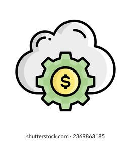 Icono de vector de dinero en línea aislado en fondo blanco