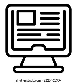 Online monitor icon outline vector. Room gym. Hotel facility