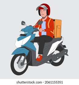Online Motorcycle Grab Rider Or Driver vector image