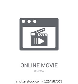 Online movie icon. Trendy Online movie logo concept on white background from Cinema collection. Suitable for use on web apps, mobile apps and print media.